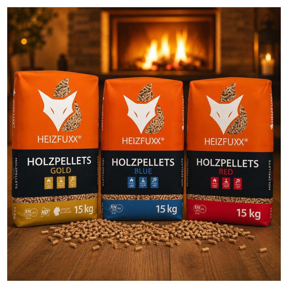 Heizfuxx Gold HD-Qualität ENplus A1 Holzpellets Nadelholz 15kg x 20 Sack 300kg Palette – Bild 5