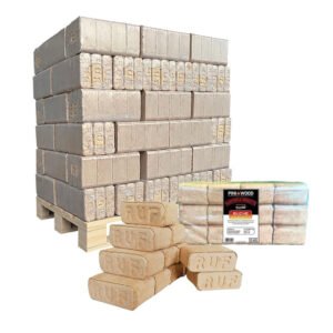 PINI RUF Holzbriketts 100% Buche 630 kg Palette Hartholz Briketts für Kamin Ofen Feurstelle Grill