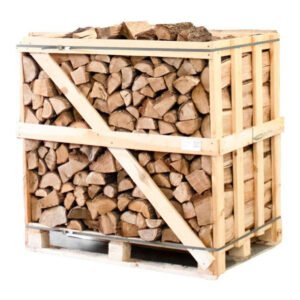 Halbe Palette kammergetrocknetes gespalten Eiche Brennholz 25cm