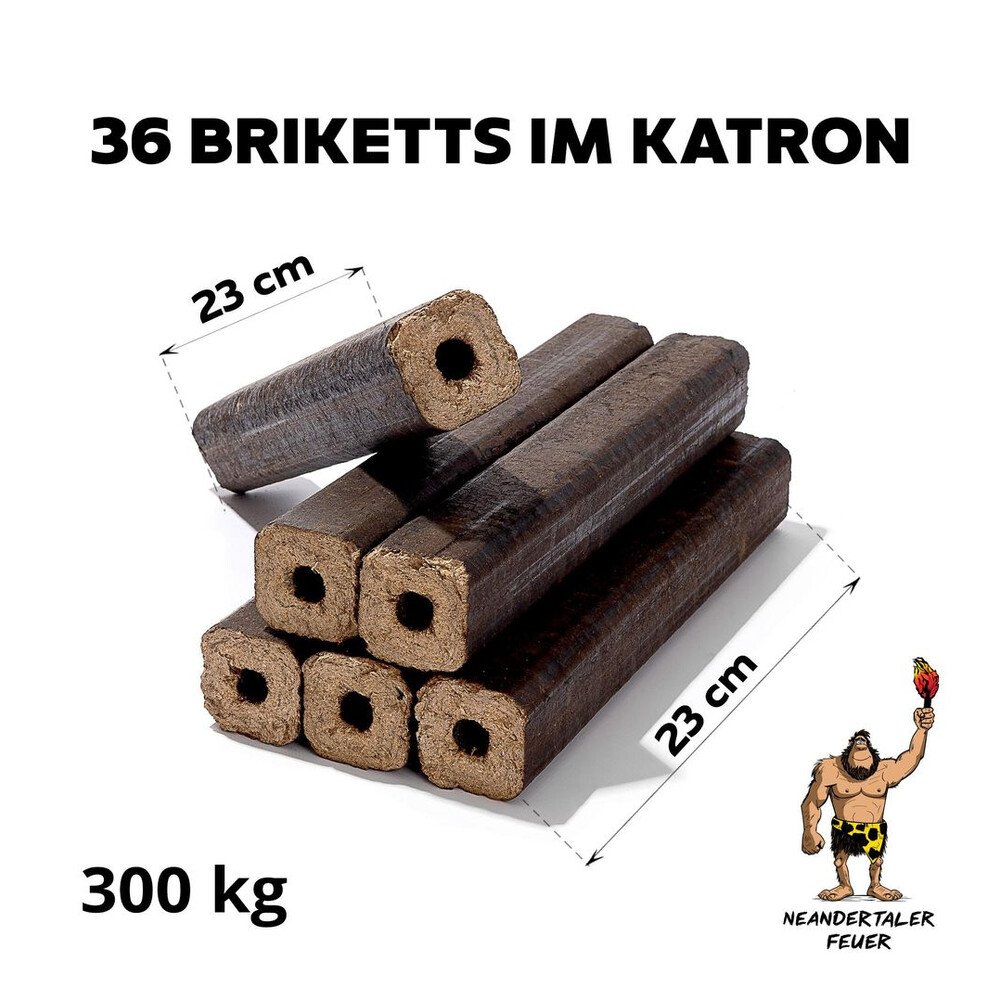 Neandertaler Feuer Holzbriketts PiniKay Hartholzbriketts 300 kg Kaminbriketts Briketts Kamin Ofen Grill Briquettes Brikett Holzbrikett Gluthalter – Bild 2