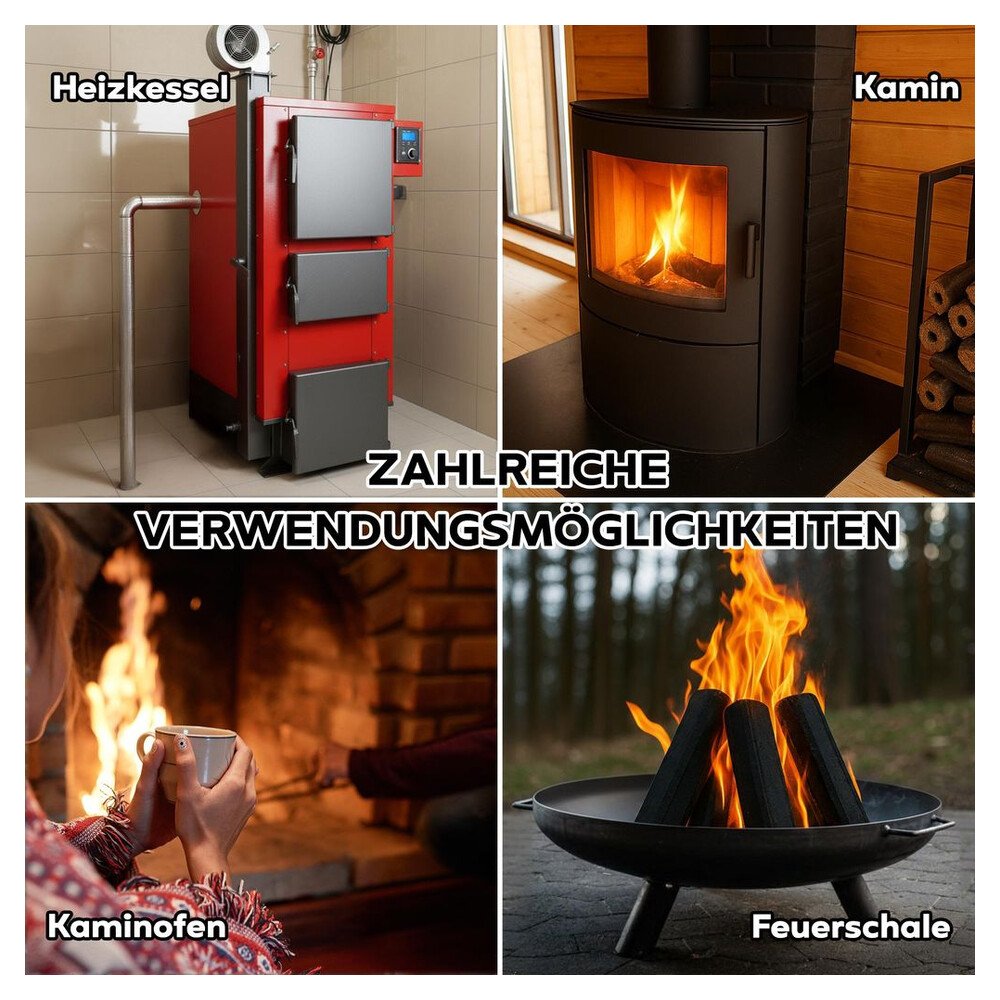 Neandertaler Feuer Holzbriketts PiniKay Hartholzbriketts 300 kg Kaminbriketts Briketts Kamin Ofen Grill Briquettes Brikett Holzbrikett Gluthalter – Bild 5