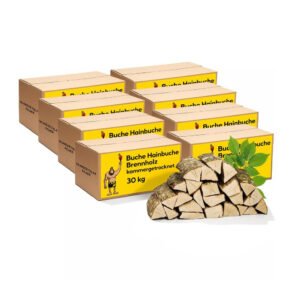 Neandertaler Feuer Brennholz Buche Kaminholz - Buchenholz Grillholz 25 cm 240 kg | Hartholz Feuerholz | Holz für Grill Kamin Smoker Ofen | Firewood