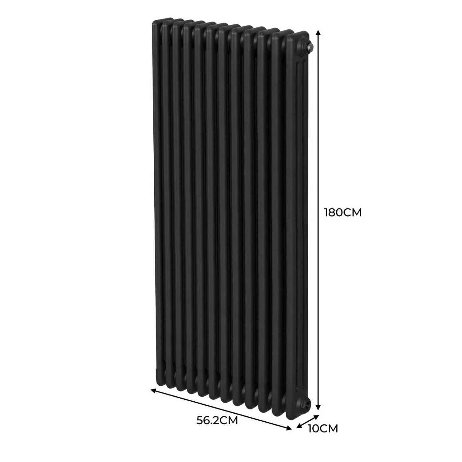 Monstershop Traditioneller 3 Spalten Heizkörper 1800 x 562 mm Schwarz – Bild 3