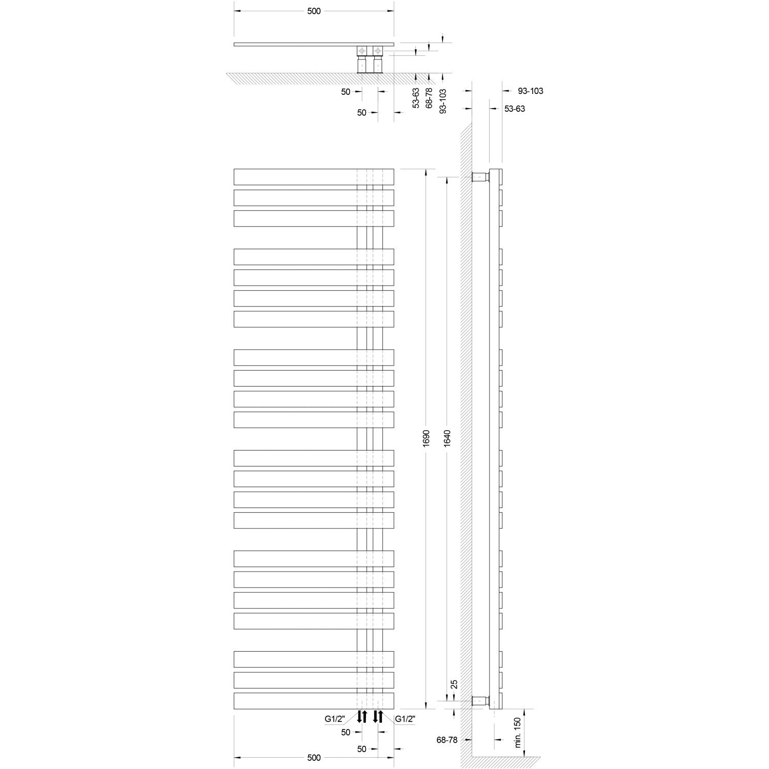 Schulte Design-Heizkörper Breda 718 W Anthrazit – Bild 3