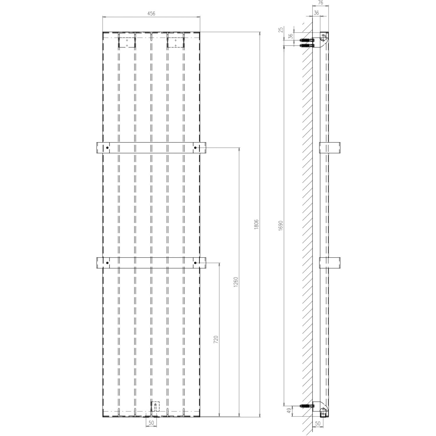 Schulte Design-Heizkörper New York mit Mittenanschluss 771 W Reflex Grau – Bild 2