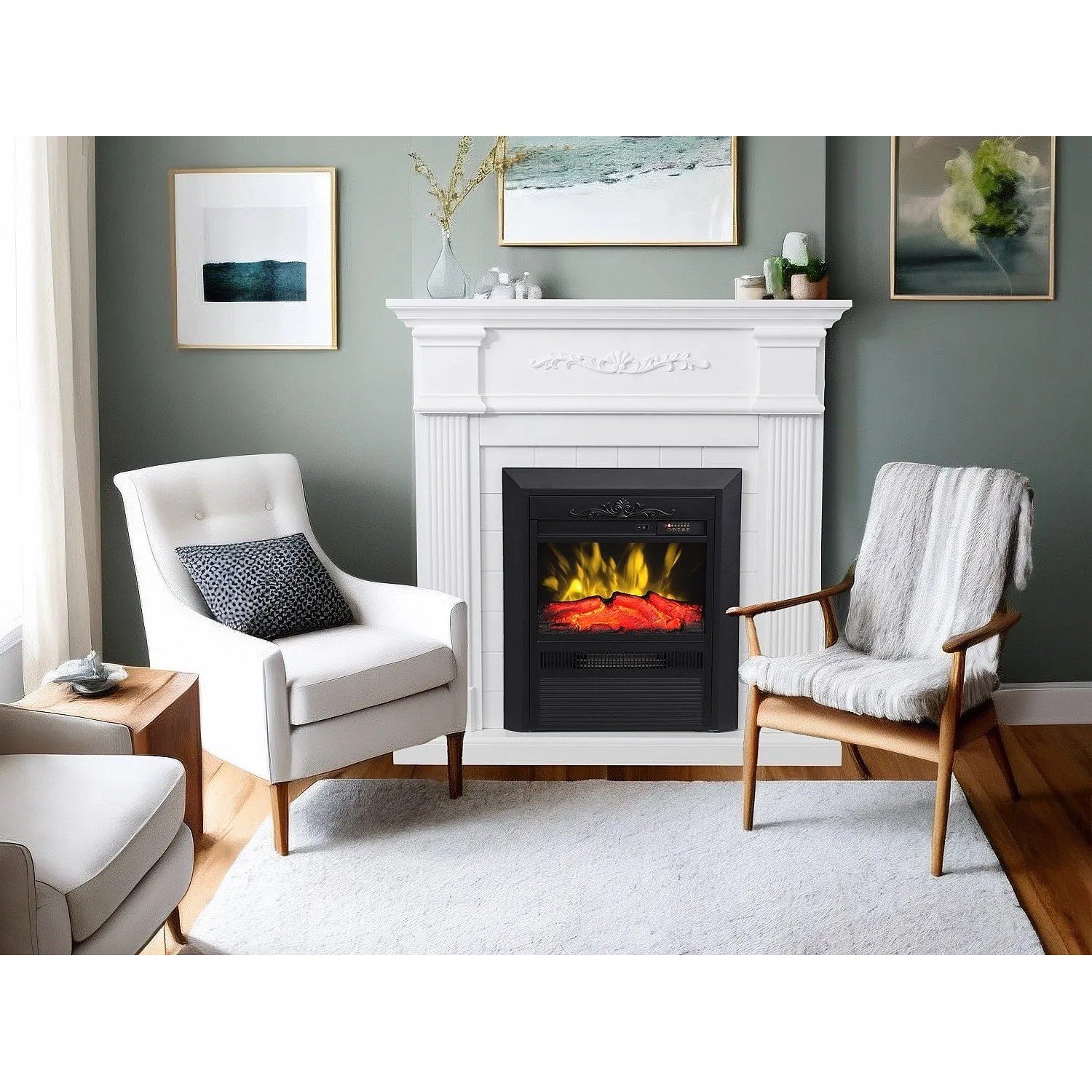 Vente-unique Kamin Otemanu Weiß 98 cm – Bild 2