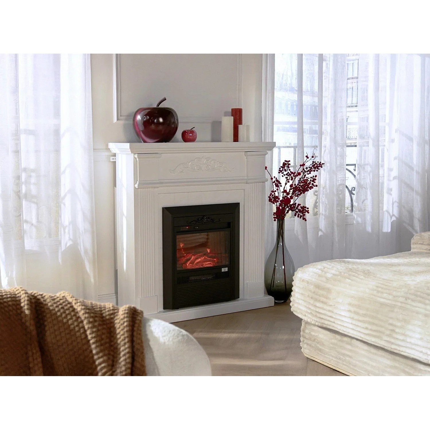 Vente-unique Kamin Otemanu Weiß 98 cm – Bild 4
