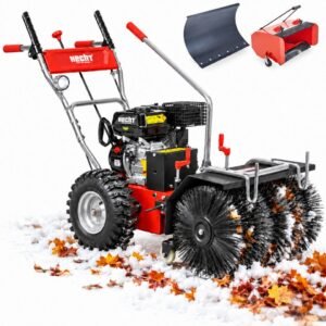 Hecht Benzin-Kehrmaschine 8616 SE mit Schneeschild Auffangbox, 62,00 cm Arbeitsbreite, (3-tlg), 8 Gänge, 6,5 PS, Elektrostart