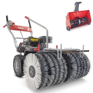 Hecht Benzin-Kehrmaschine 8680 SE mit Schneefräskopf, 80,00 cm Arbeitsbreite, (2-tlg), 6,5 PS, Elektrostart, LED-Scheinwerfer
