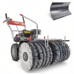 Hecht Benzin-Kehrmaschine 8680 SE mit Schneeschild, 80 cm Arbeitsbreite, (2-tlg), 6,5 PS, Elektrostart, LED-Scheinwerfer
