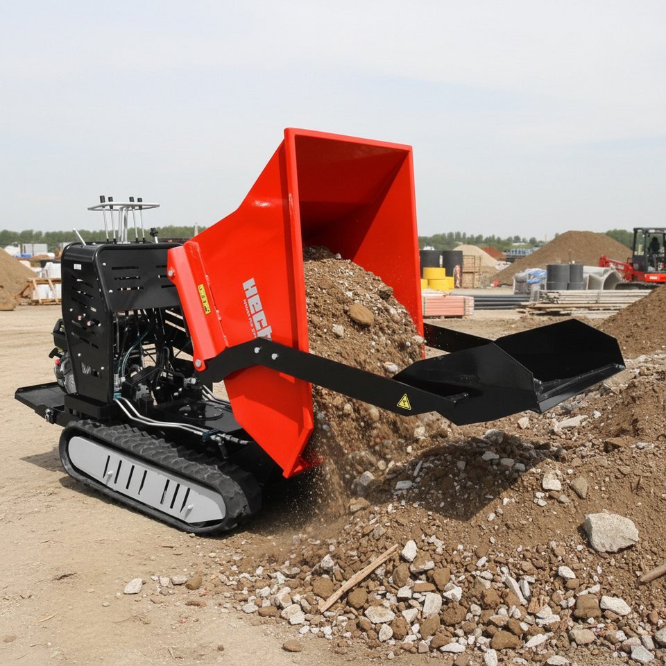 Hecht Raupendumper 2955 mit Selbstladefunktion 9 PS Raupenantrieb vollhydraulisch, 1-tlg., Mini-Dumper Kettendumper 500 kg – Bild 2